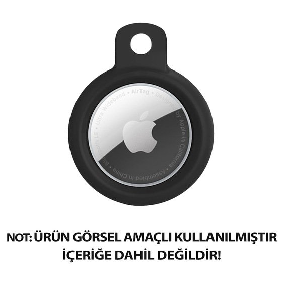 Microsonic Apple AirTag Kılıf, Silikon Anahtarlık Siyah