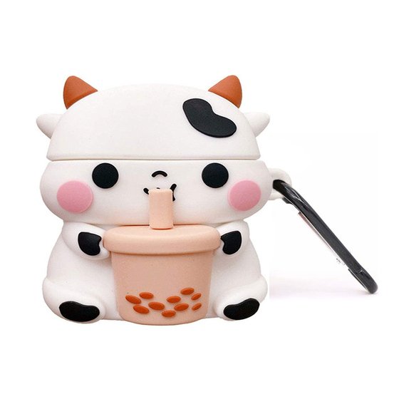 Microsonic AirPods Pro Kılıf Cartoon Figürlü Silikon Boba Cow