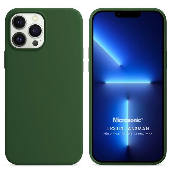 Microsonic Apple iPhone 13 Pro Max Kılıf Liquid Lansman Silikon Koyu Yeşil