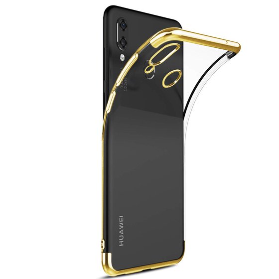 Microsonic Huawei Y7 Prime 2019 Kılıf Skyfall Transparent Clear Gold