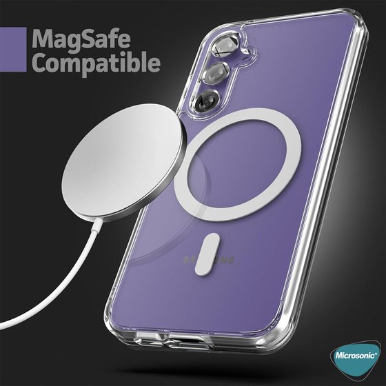 Microsonic Samsung Galaxy S24 FE Kılıf MagSafe Clear Soft Şeffaf