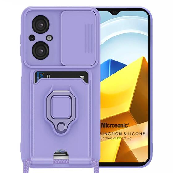 Microsonic Xiaomi Poco M5 Kılıf Multifunction Silicone Lila