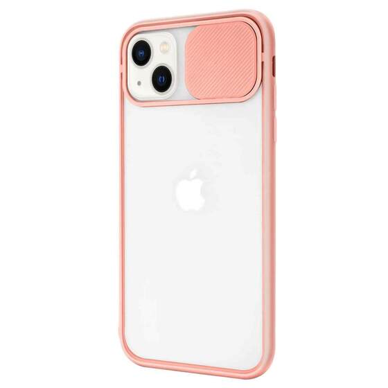 Microsonic Apple iPhone 13 Kılıf Slide Camera Lens Protection Pembe