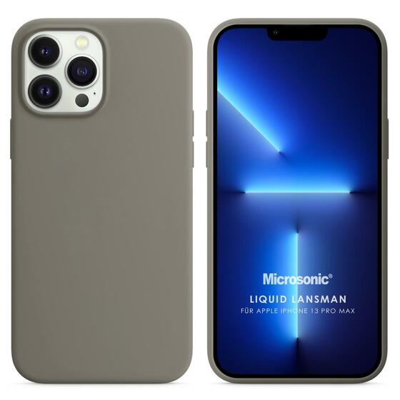 Microsonic Apple iPhone 13 Pro Max Kılıf Liquid Lansman Silikon Gri