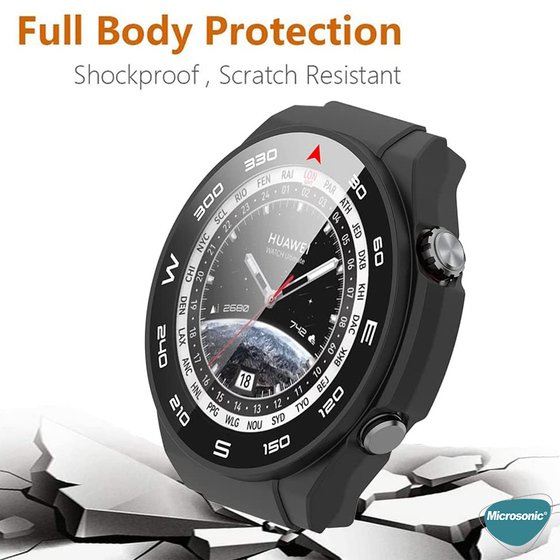 Microsonic Huawei Watch Ultimate Kılıf Clear Premium Slim WatchBand Şeffaf