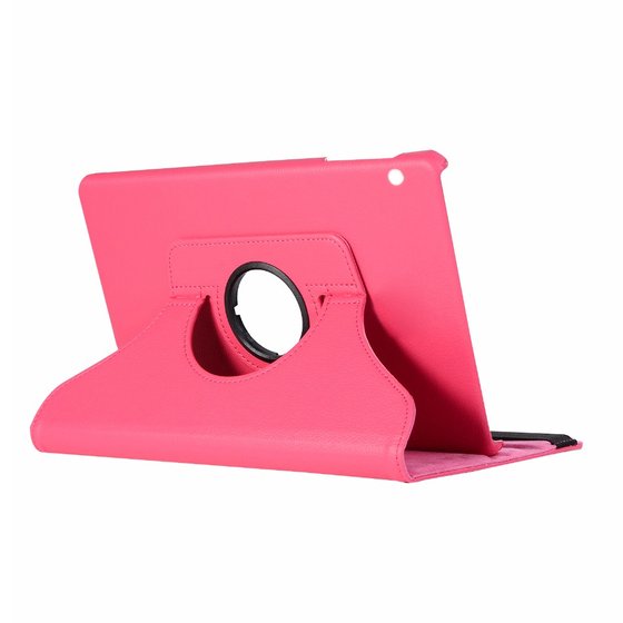 Microsonic Huawei MediaPad T3 10'' Kılıf 360 Rotating Stand Deri Koyu Pembe