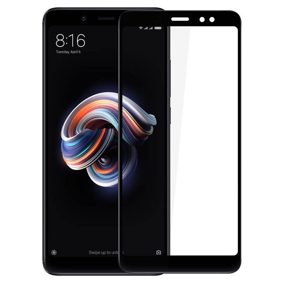 Microsonic Xiaomi Redmi Note 5 Tam Kaplayan Temperli Cam Ekran koruyucu Kırılmaz Film Siyah