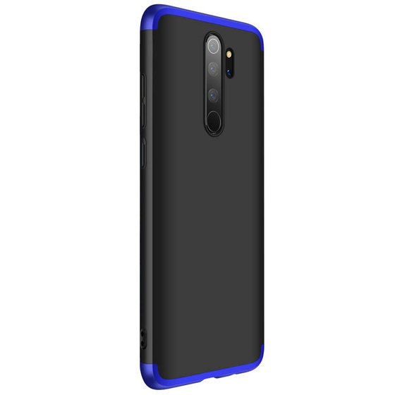 Microsonic Xiaomi Redmi Note 8 Pro Kılıf Double Dip 360 Protective Siyah Mavi