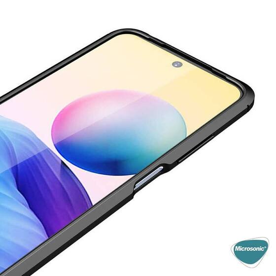 Microsonic Xiaomi Redmi Note 10 5G Kılıf Deri Dokulu Silikon Siyah