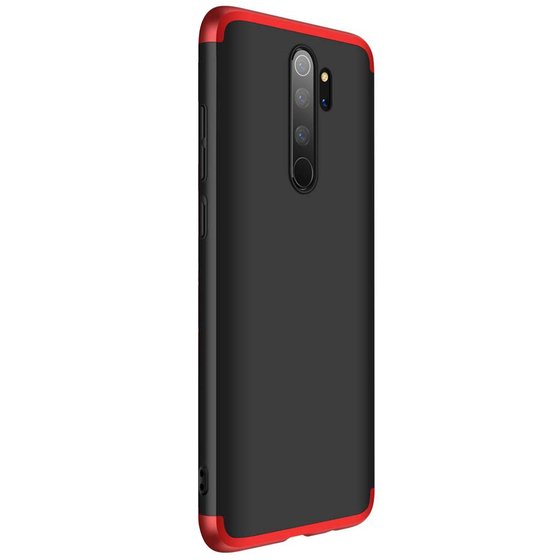 Microsonic Xiaomi Redmi Note 8 Pro Kılıf Double Dip 360 Protective Siyah Kırmızı