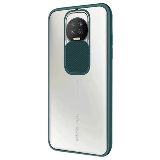 Microsonic Infinix Note 7 Kılıf Slide Camera Lens Protection Koyu Yeşil