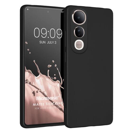 Microsonic Matte Silicone Vivo V50 Lite 4G Kılıf Siyah
