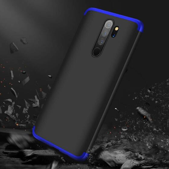 Microsonic Xiaomi Redmi Note 8 Pro Kılıf Double Dip 360 Protective Mavi