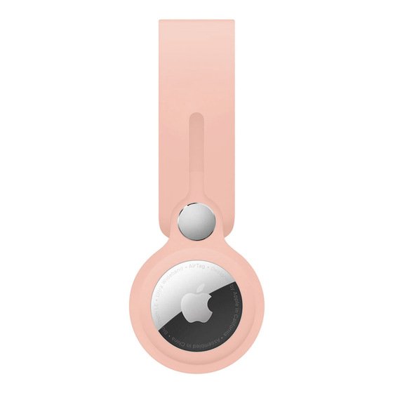 Microsonic Apple AirTag Kılıf, Silicon Loop Key Ring Rose Gold