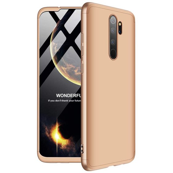 Microsonic Xiaomi Redmi Note 8 Pro Kılıf Double Dip 360 Protective Gold