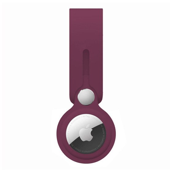 Microsonic Apple AirTag Kılıf, Silicon Loop Key Ring Mor