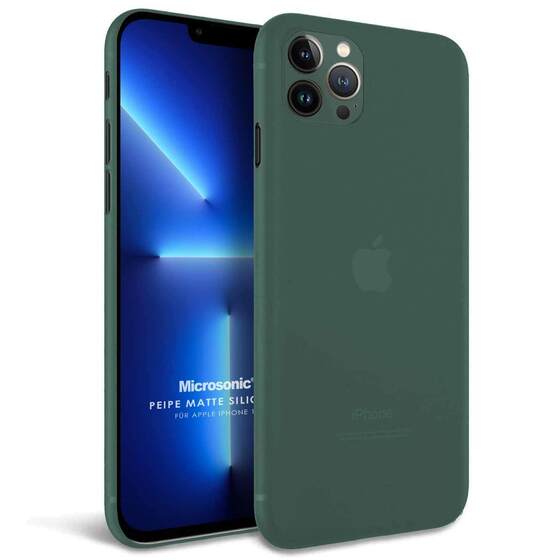 Microsonic Apple iPhone 13 Pro Kılıf Peipe Matte Silicone Yeşil