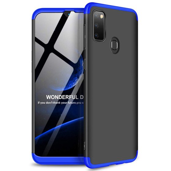 Microsonic Samsung Galaxy M30s Kılıf Double Dip 360 Protective Siyah Mavi