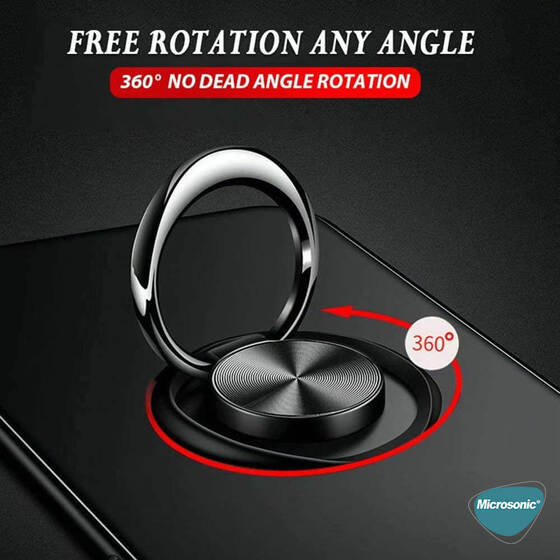 Microsonic OnePlus Nord N10 5G Kılıf Kickstand Ring Holder Siyah