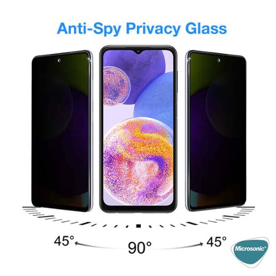 Microsonic Samsung Galaxy A26 Privacy 5D Gizlilik Filtreli Cam Ekran Koruyucu Siyah