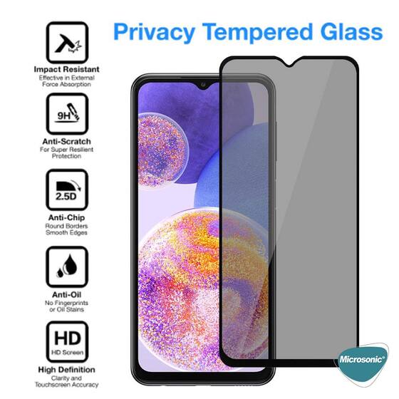 Microsonic Samsung Galaxy A26 Privacy 5D Gizlilik Filtreli Cam Ekran Koruyucu Siyah