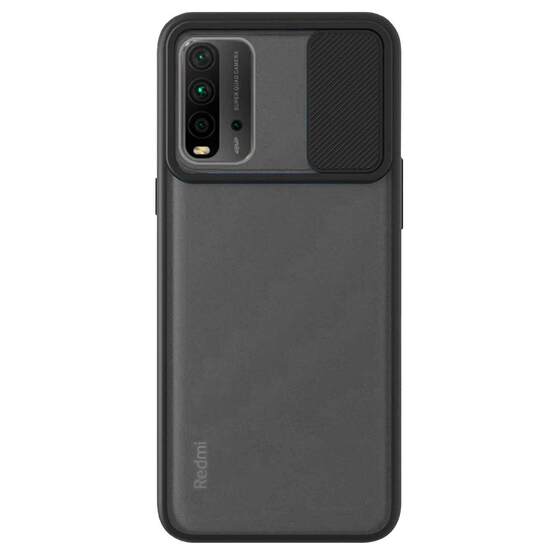 Microsonic Xiaomi Redmi 9T Kılıf Slide Camera Lens Protection Siyah