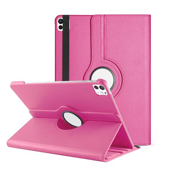 Microsonic Apple iPad Pro 11 2024 Kılıf (A2836-A2837) 360 Rotating Stand Deri Pembe