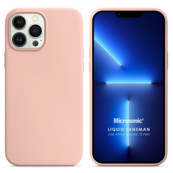 Microsonic Apple iPhone 13 Pro Kılıf Liquid Lansman Silikon Kum Pembesi