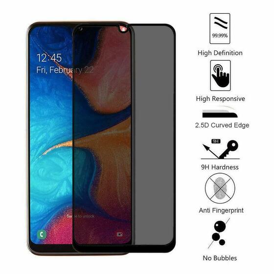 Microsonic Samsung Galaxy A70 Privacy 5D Gizlilik Filtreli Cam Ekran Koruyucu Siyah