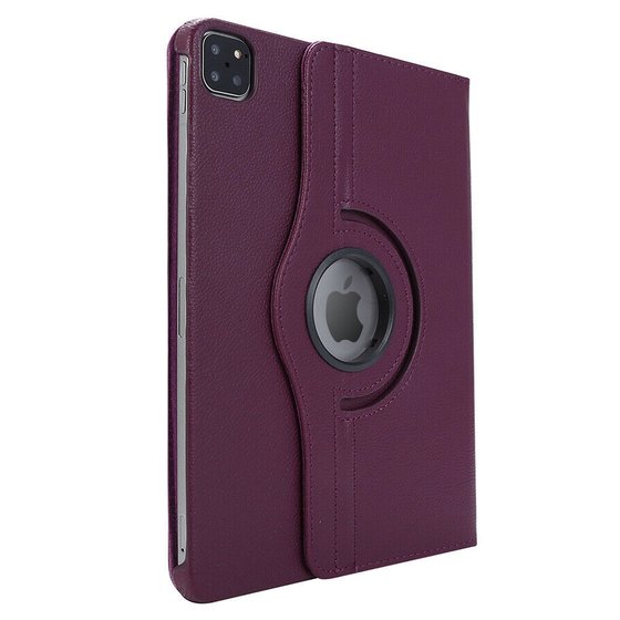 Microsonic Apple iPad Pro 11 2024 Kılıf (A2836-A2837) 360 Rotating Stand Deri Mor