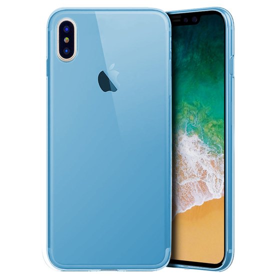 Microsonic Apple iPhone X Kılıf Transparent Soft Mavi