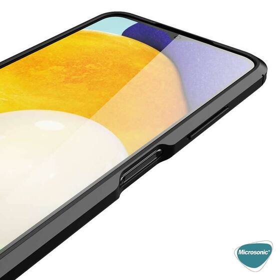 Microsonic Samsung Galaxy A22 4G Kılıf Deri Dokulu Silikon Siyah