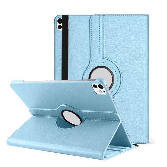 Microsonic Apple iPad Pro 11 2024 Kılıf (A2836-A2837) 360 Rotating Stand Deri Mavi