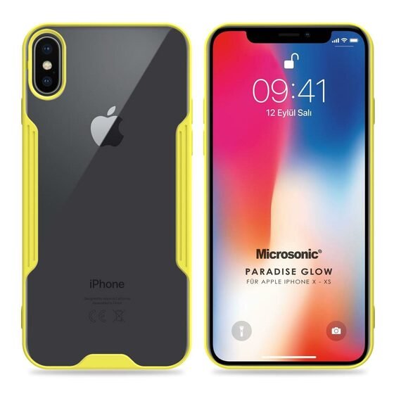 Microsonic Apple iPhone XS Kılıf Paradise Glow Sarı