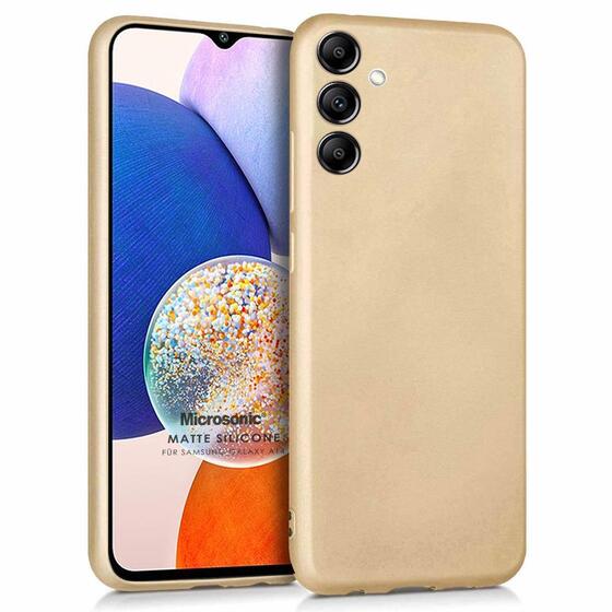 Microsonic Matte Silicone Samsung Galaxy A14 Kılıf Gold