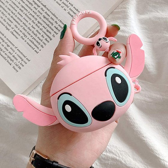 Microsonic AirPods 3. Nesil Kılıf Cartoon Figürlü Silikon Stitch Pembe