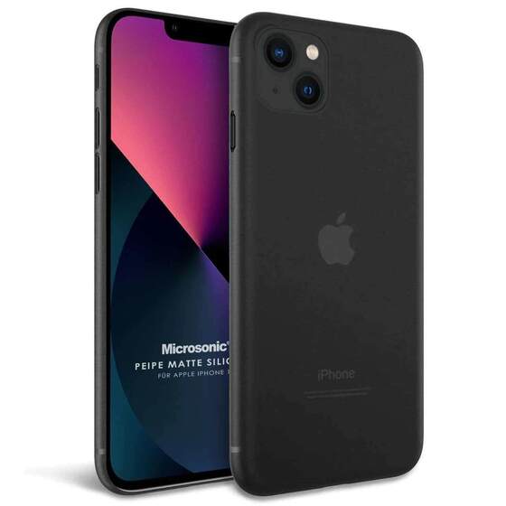 Microsonic Apple iPhone 13 Kılıf Peipe Matte Silicone Siyah