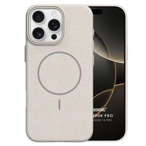 Microsonic Apple iPhone 16 Pro Kılıf MagLeather Pro Bej