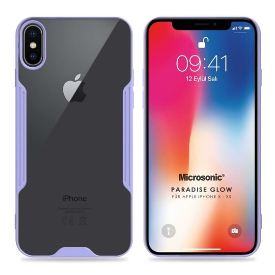 Microsonic Apple iPhone XS Kılıf Paradise Glow Lila