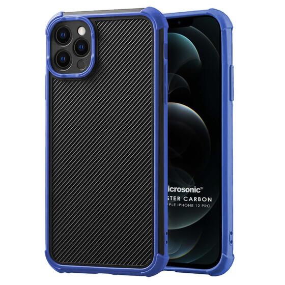 Microsonic Apple iPhone 12 Pro Kılıf Chester Carbon Lacivert