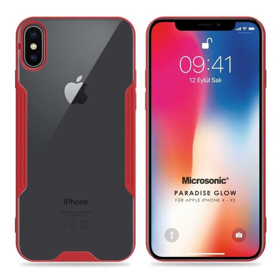 Microsonic Apple iPhone XS Kılıf Paradise Glow Kırmızı