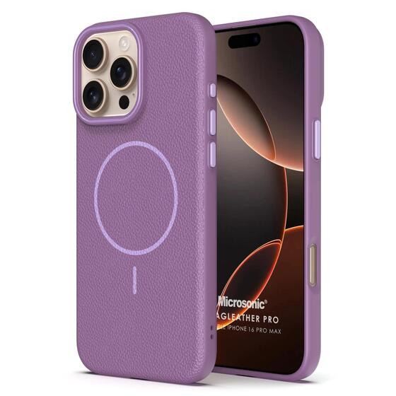 Microsonic Apple iPhone 16 Pro Max Kılıf MagLeather Pro Lila