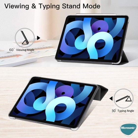 Microsonic Apple iPad Pro 11 2024 Kılıf (A2836-A2837) Slim Translucent Back Smart Cover Mor