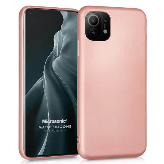 Microsonic Matte Silicone Xiaomi Mi 11 Kılıf Rose Gold