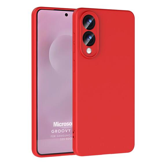 Microsonic Samsung Galaxy S25 Edge Kılıf Groovy Soft Kırmızı