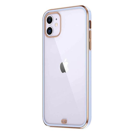 Microsonic Apple iPhone 12 Kılıf Laser Plated Soft Lila