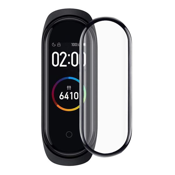 Microsonic Xiaomi Mi Band 6 Tam Kaplayan Temperli Cam Full Ekran Koruyucu Siyah