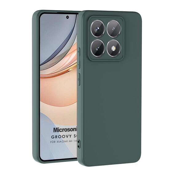Microsonic Xiaomi 14T Pro Kılıf Groovy Soft Koyu Yeşil