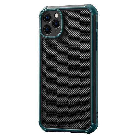 Microsonic Apple iPhone 11 Pro Kılıf Chester Carbon Koyu Yeşil