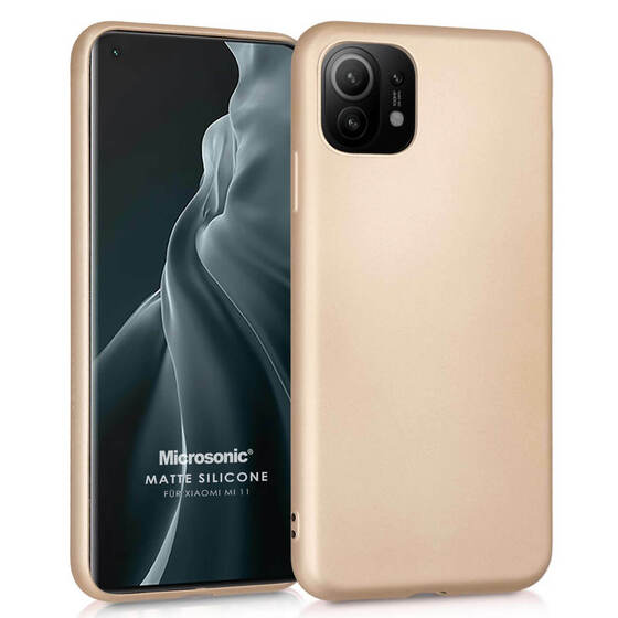 Microsonic Matte Silicone Xiaomi Mi 11 Kılıf Gold